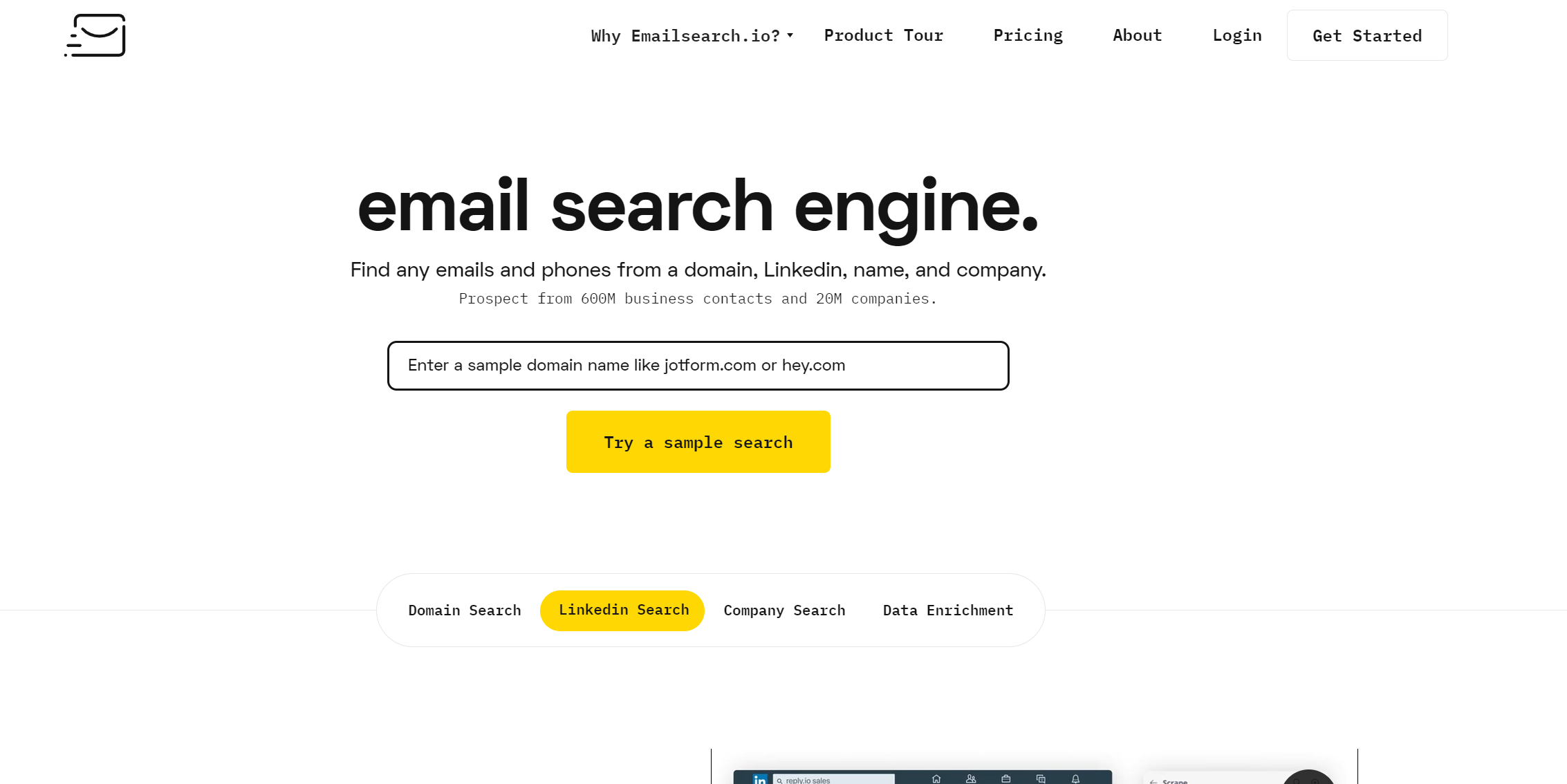 emailsearch.io homepage