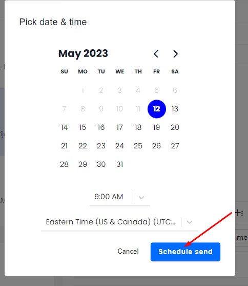 scheduling email with instantly.ai